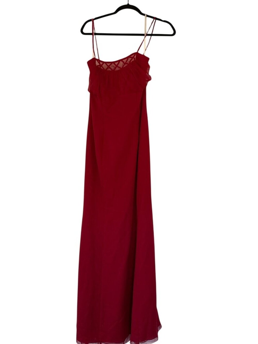 eden maids size 8 nwt formal floor length crisscross back ,sweetheart neck line